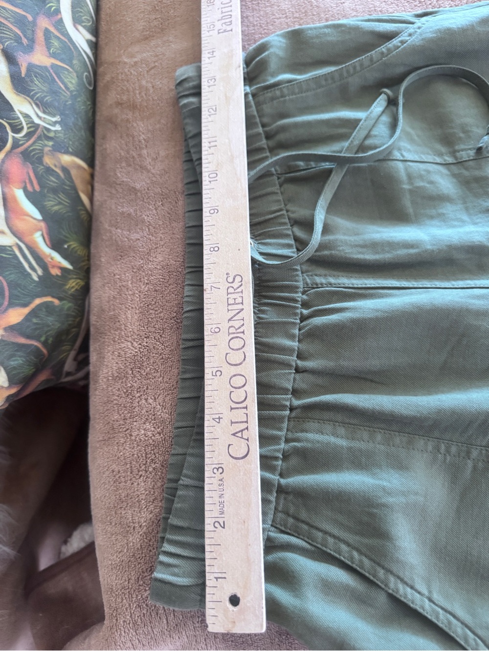 Nomad the Label Linen Blend Crusoe Cargo Pant Green Olive US2 - Picture 10 of 10
